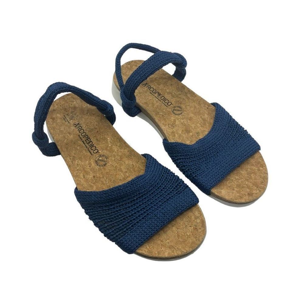 Fabulous Arcopedico Arenal Denim Sandals Shoes Cork Footbed Comfort Orthopedic - Picture 13 of 13